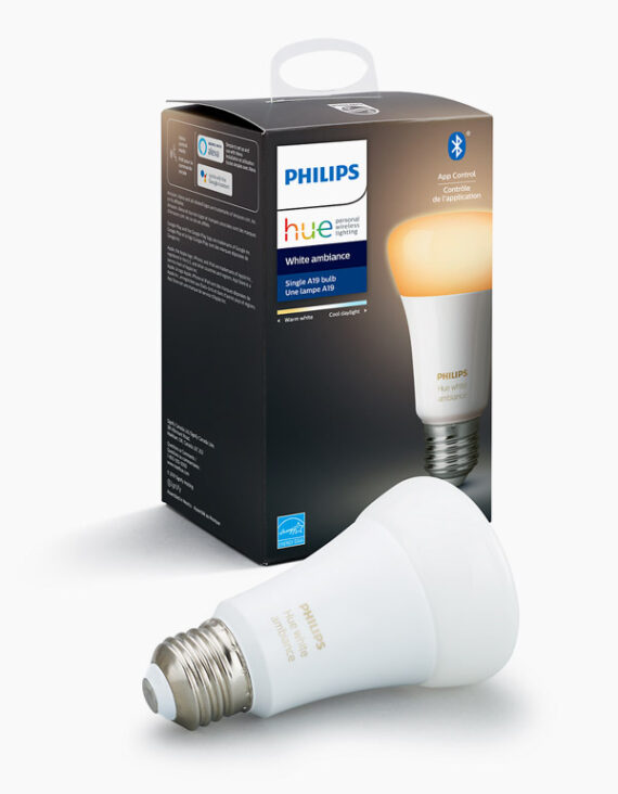 Ampoule DEL intelligente Bluetooth Hue A19, blanc et multicolore, 9,5 W de  PHILIPS HUE