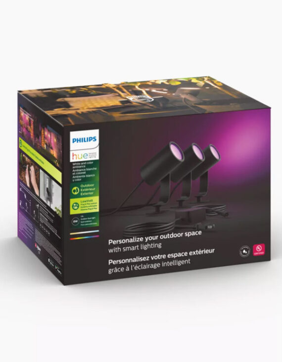 Philips Hue White and Colour Ambiance Lily Outdoor Spot Light 3-pack base kit