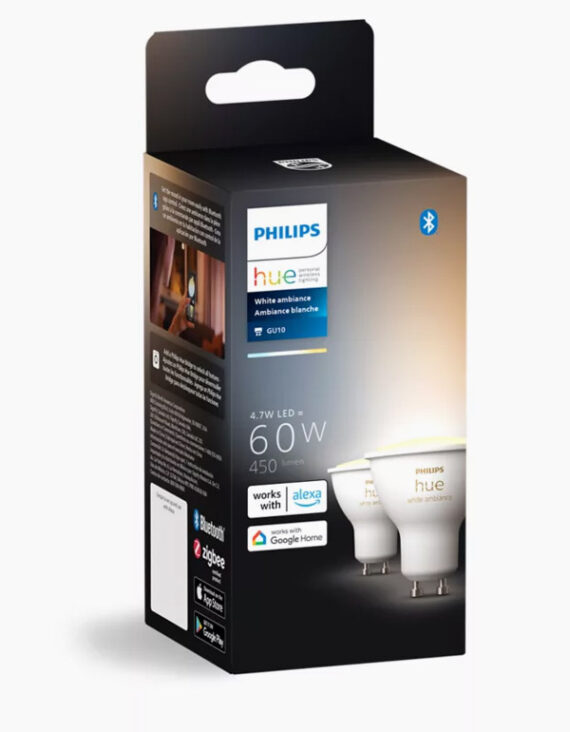 Philips Hue White Ambiance GU10 Smart Spotlight 2-pack